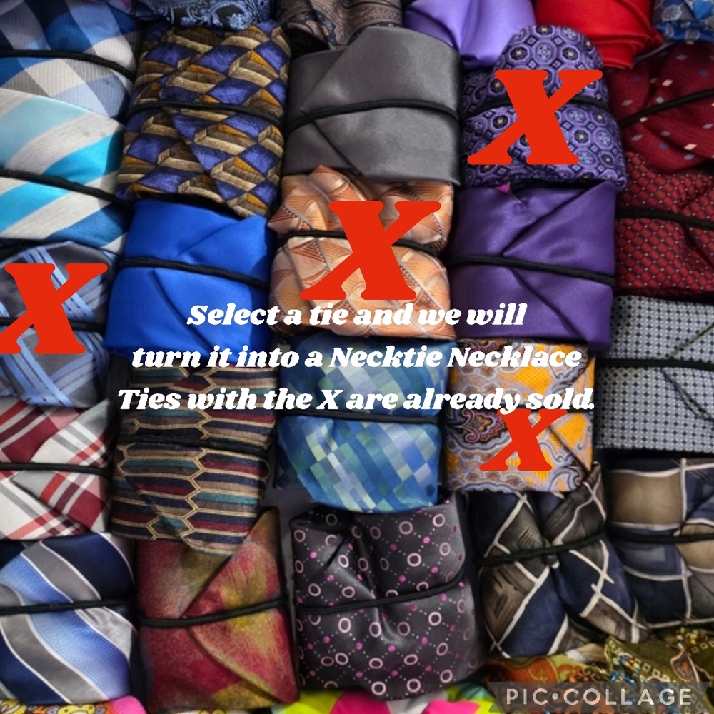 Necktie Necklace w/Chain & Pin (Some With Earrings) Pick 1 Tie $30 Or 2 For $50